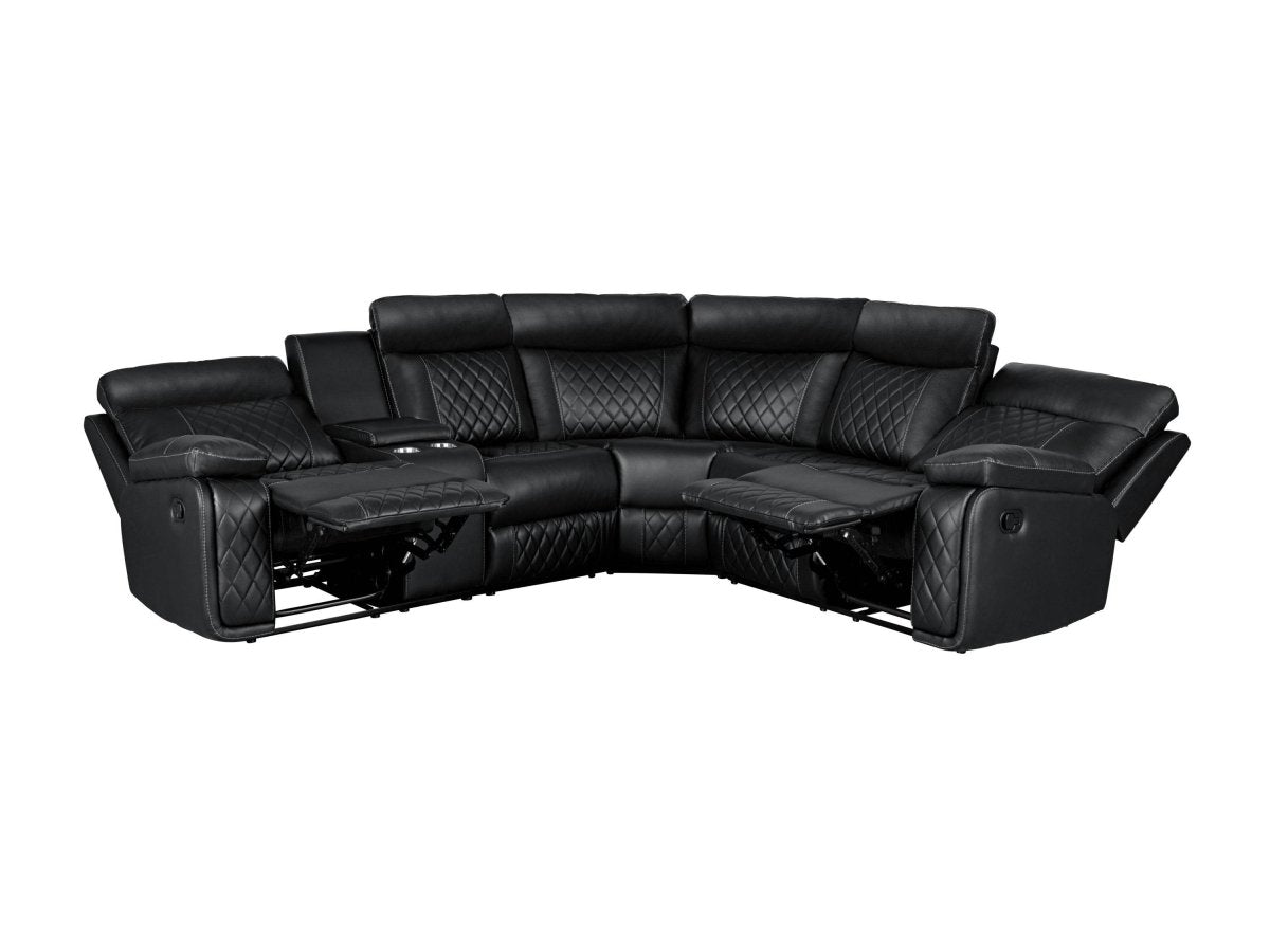 Manual Reclining PU Foam Padding Five - Seat Recliner Sofa - Serenova - Omega Lifestyles