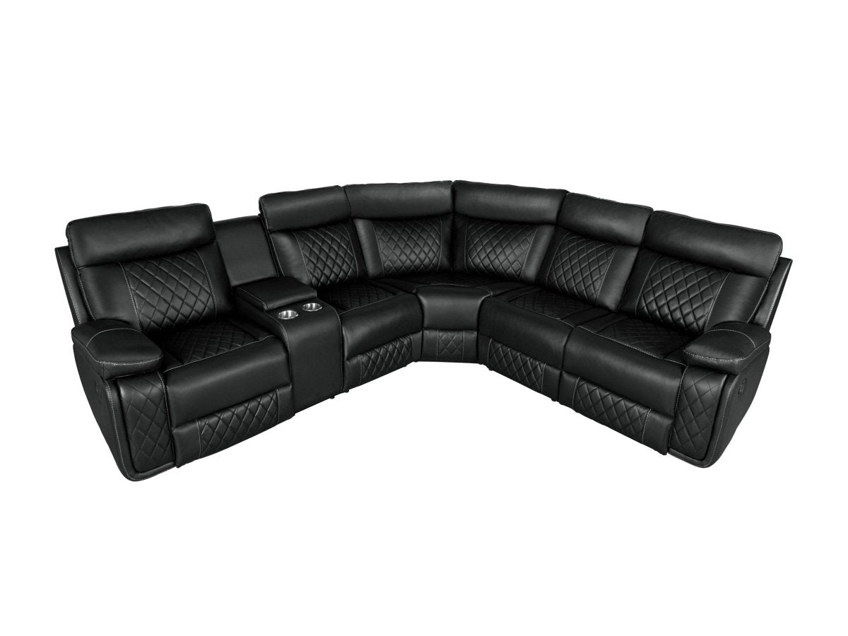 Manual Reclining PU Foam Padding Five - Seat Recliner Sofa - Serenova - Omega Lifestyles