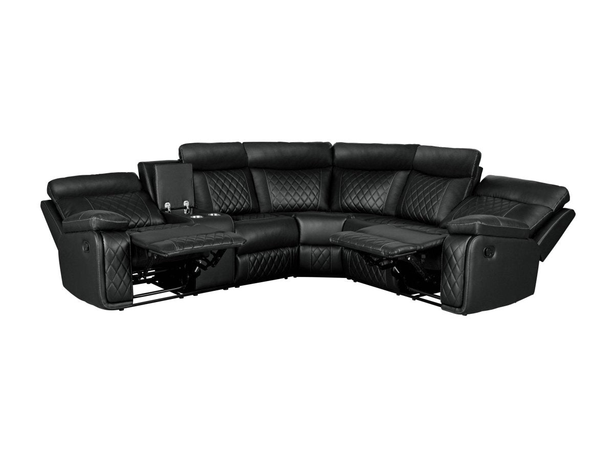 Manual Reclining PU Foam Padding Five - Seat Recliner Sofa - Serenova - Omega Lifestyles