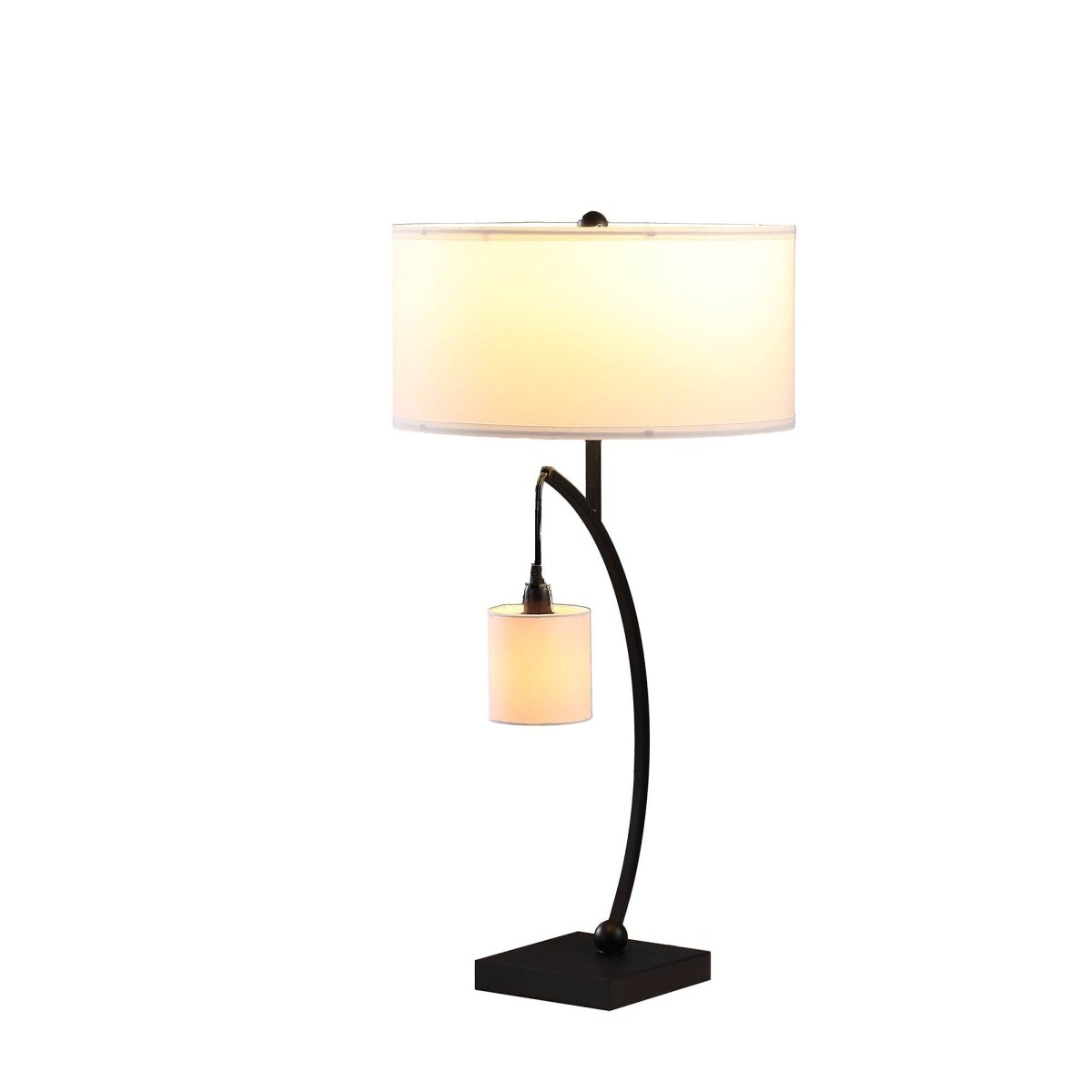 Matte Black Metal Arc Dual Hanging Table Lamp - Sleep Galleria