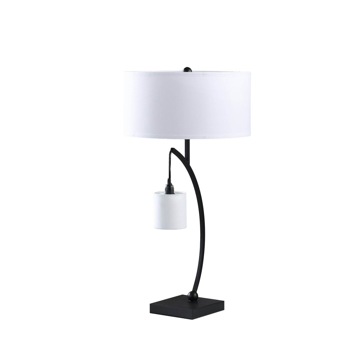 Matte Black Metal Arc Dual Hanging Table Lamp - Sleep Galleria