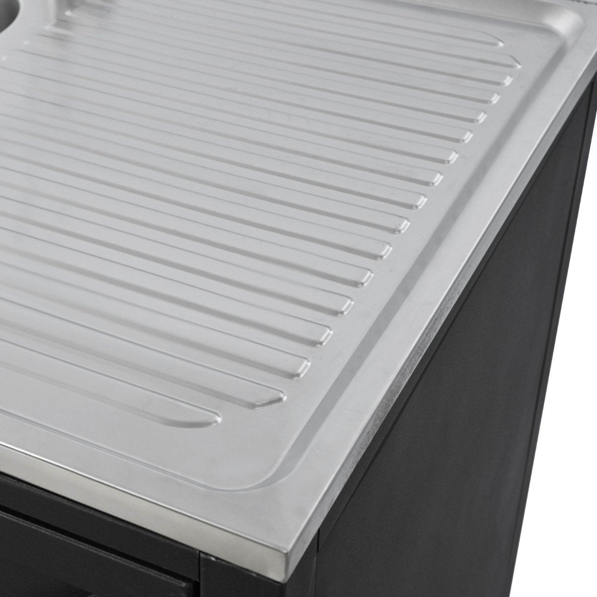 Matte Black Outdoor Movable Stainless Steel Kitchen Sink Station - Omega Lifestyles
