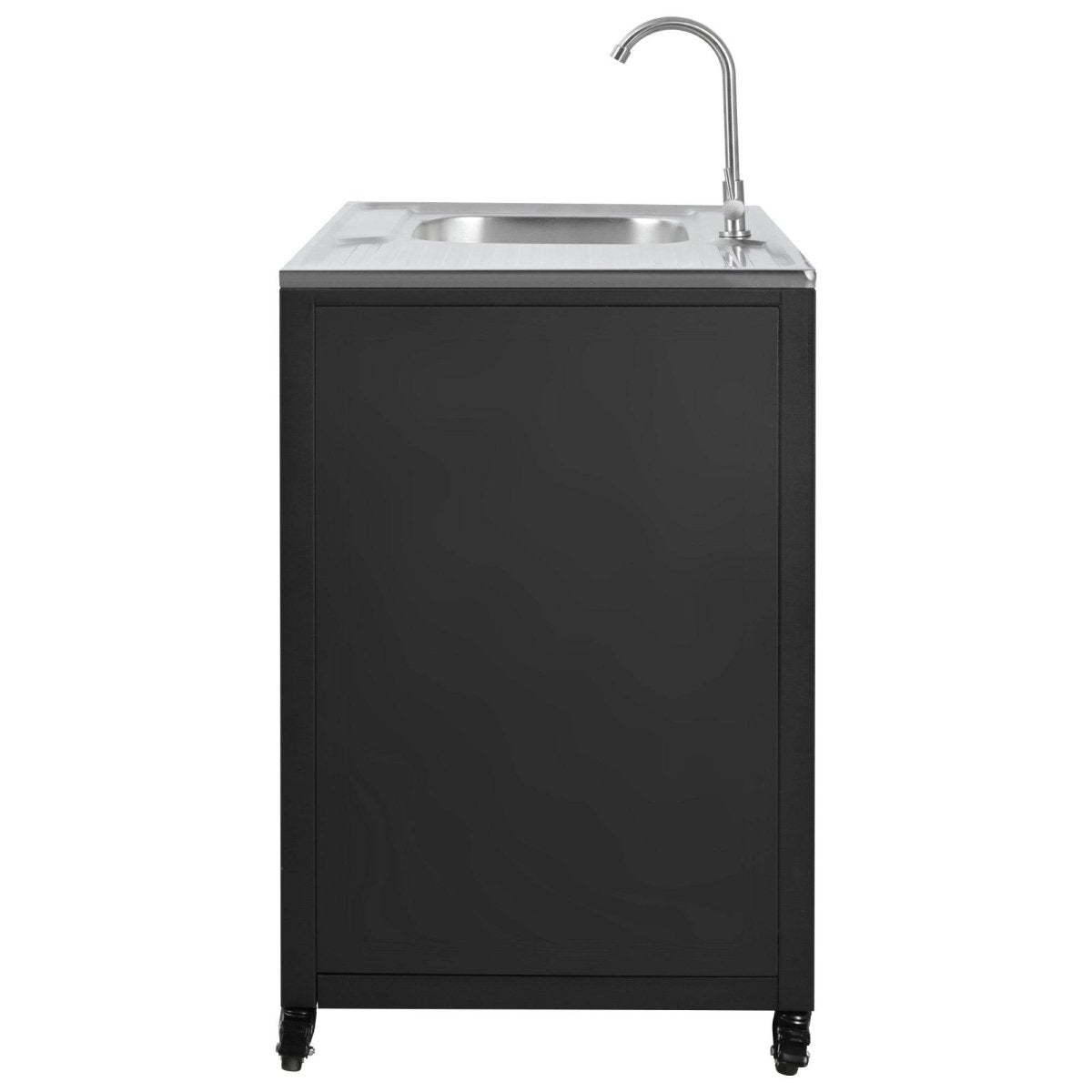 Matte Black Outdoor Movable Stainless Steel Kitchen Sink Station - Omega Lifestyles