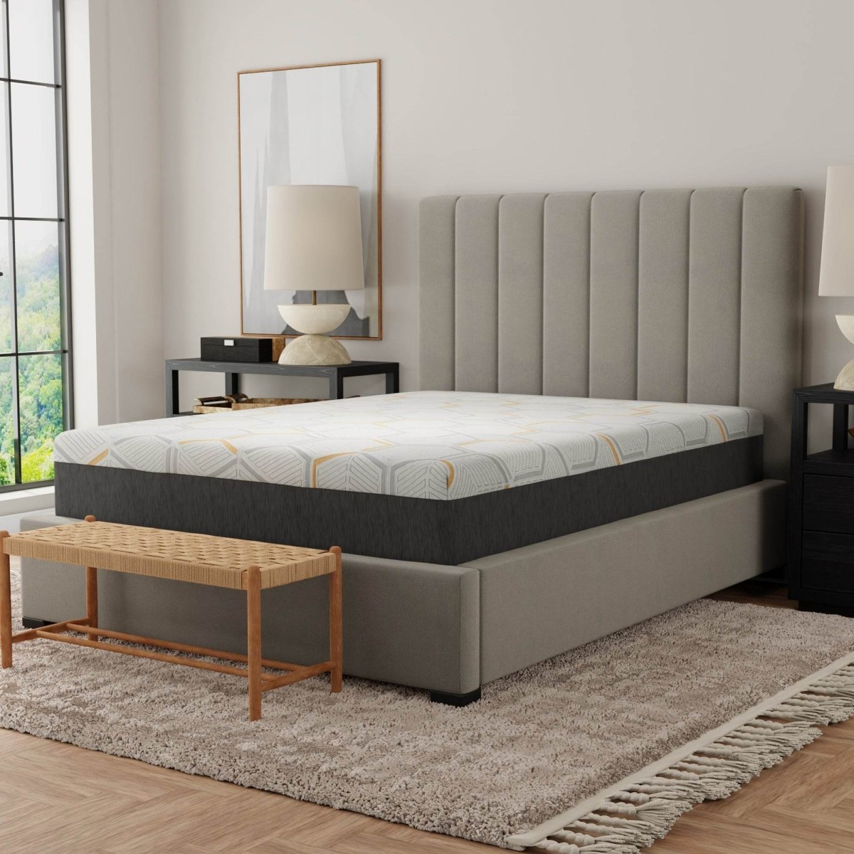 Medium 12 - Inch Copper Gel Cooling Memory Foam King Mattress - Serenova - Omega Lifestyles