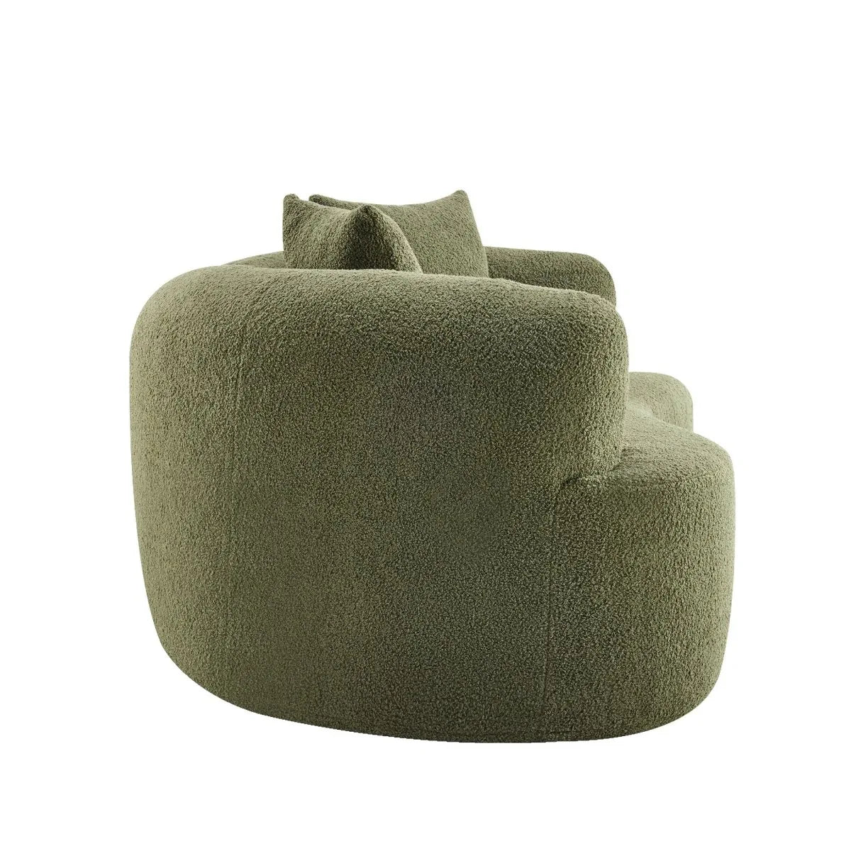 Medium-Firm 67-Inch Curved Foam Spring Loveseat Green - Omega Lifestyles
