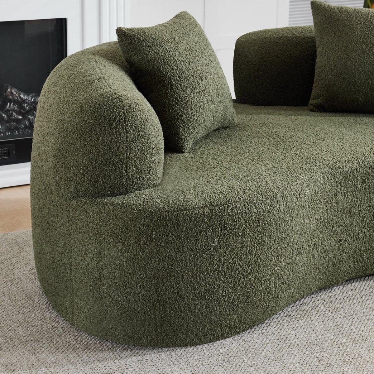 Medium-Firm 67-Inch Curved Foam Spring Loveseat Green - Omega Lifestyles