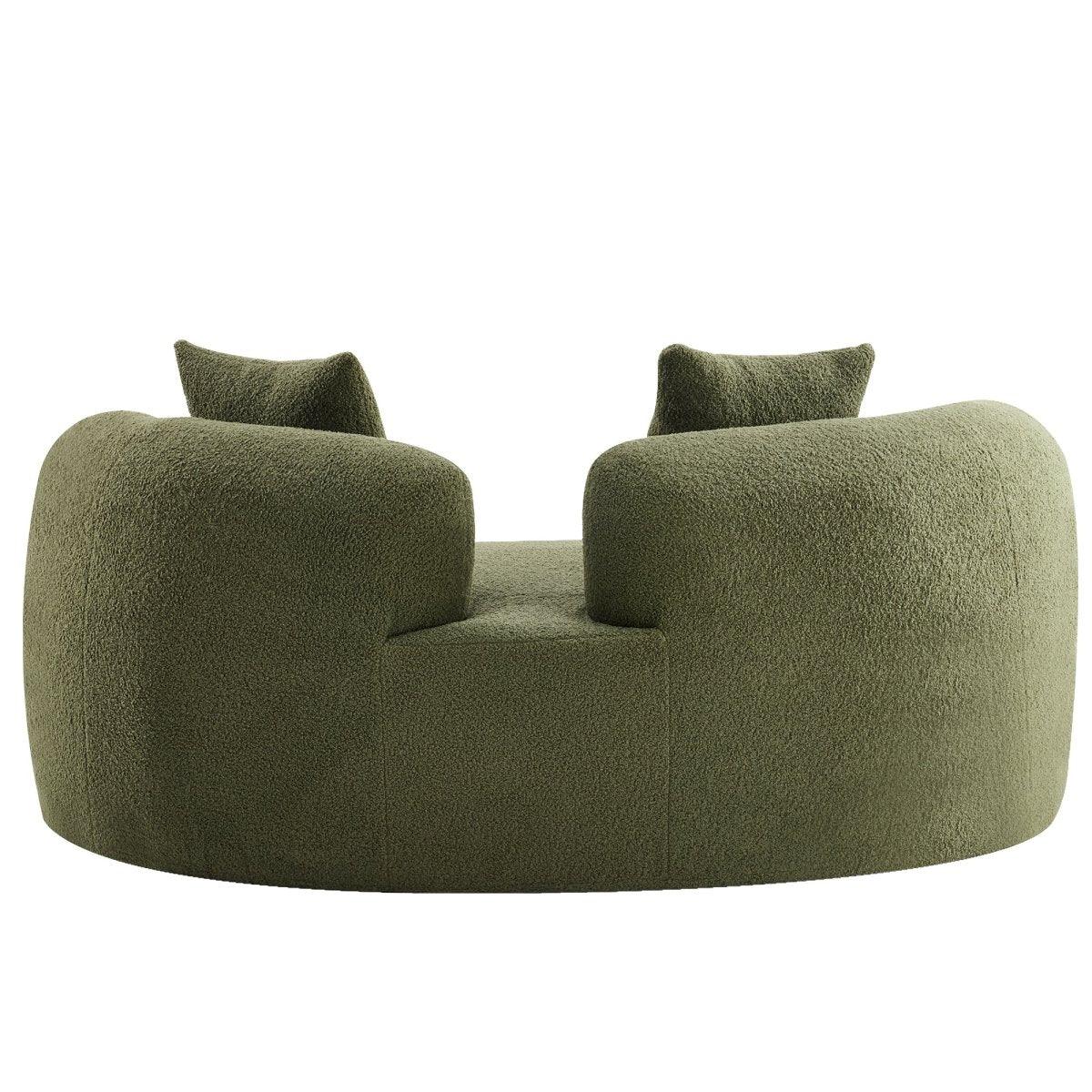 Medium-Firm 67-Inch Curved Foam Spring Loveseat Green - Omega Lifestyles