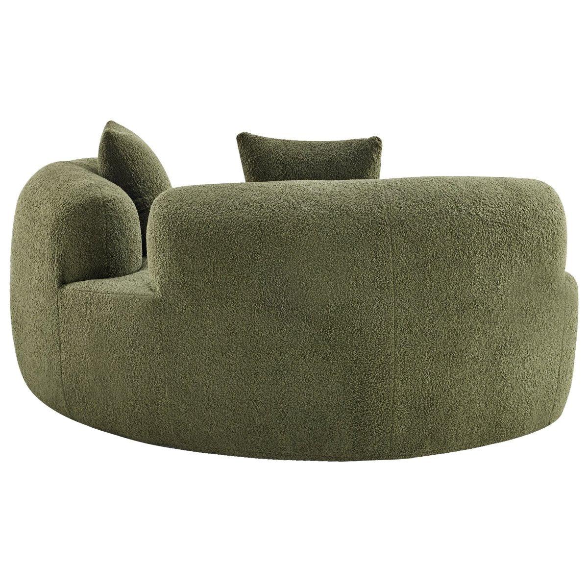 Medium-Firm 67-Inch Curved Foam Spring Loveseat Green - Omega Lifestyles