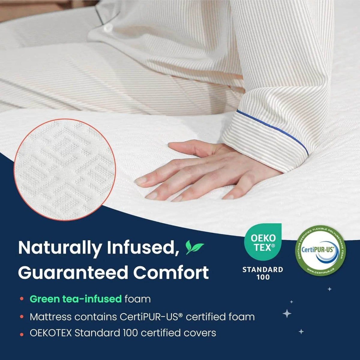 Medium Firm Cooling Green Tea Infused Memory Foam Mattress - Sleep Galleria