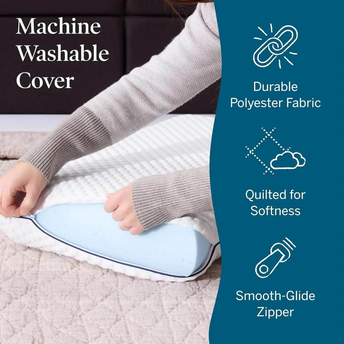 Medium Gel-Infused Cooling Memory Foam Pillow - Omega Lifestyles