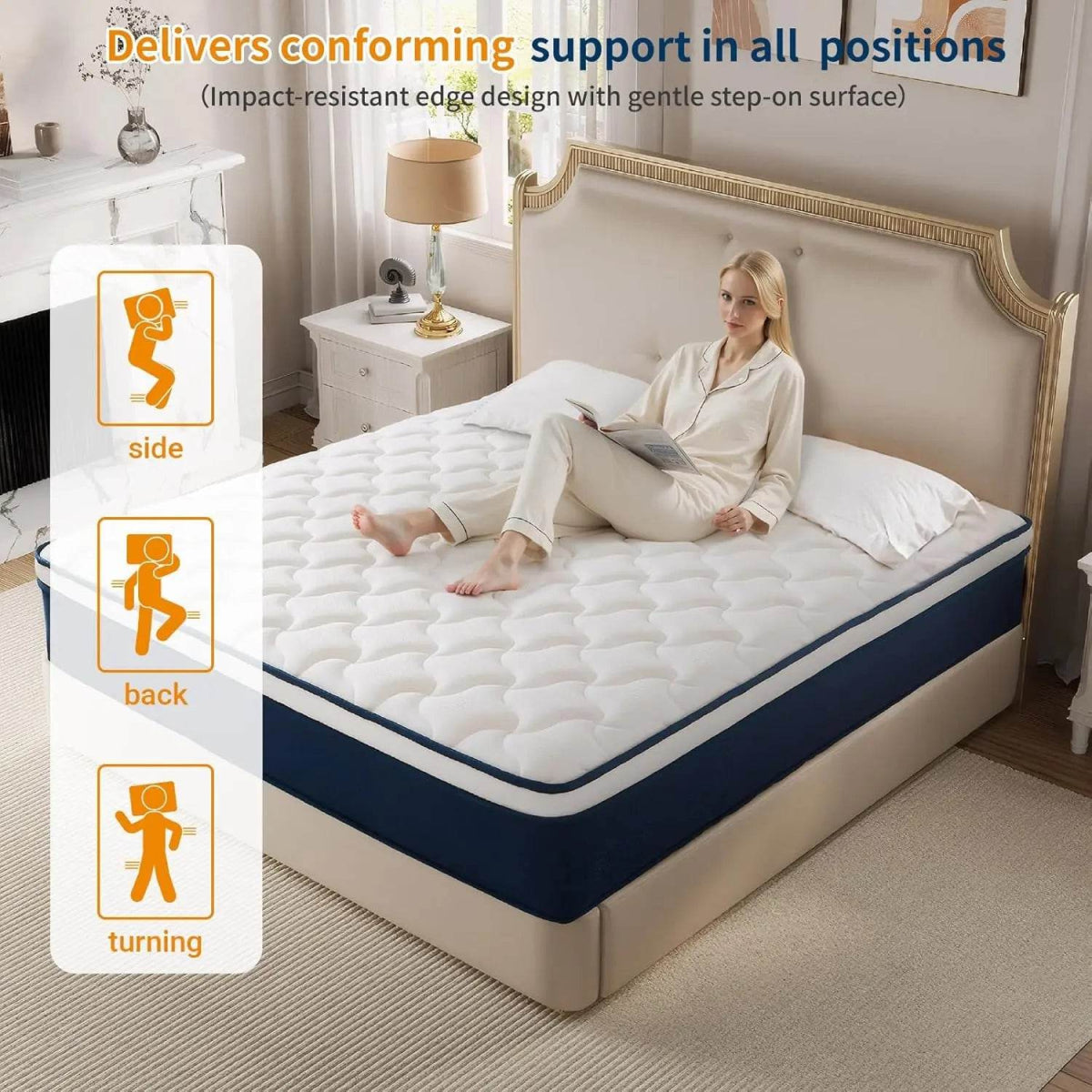 Medium Gel Memory Foam Hybrid Mattress With Pocket Springs - Omega Lifestyles
