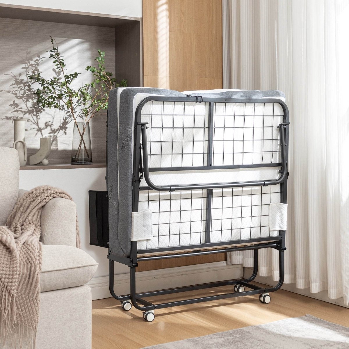 Memory Foam Folding Portable Guest Bed With Metal Frame - Serenova - Omega Lifestyles