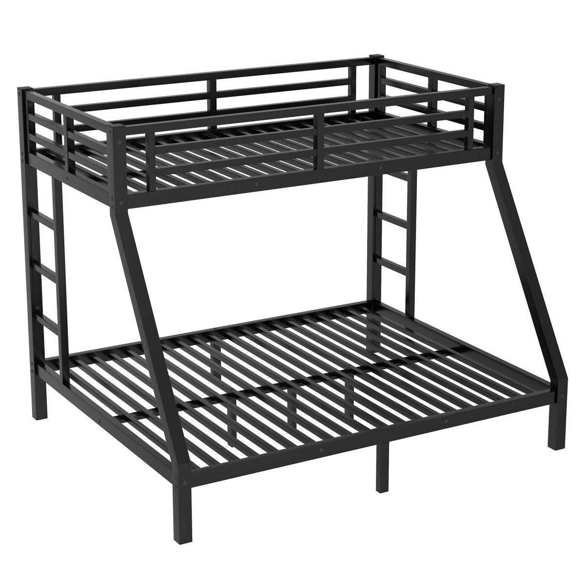 Metal Twin XL Over Queen Bunk Bed With Storage and Ladder - Omega Lifestyles