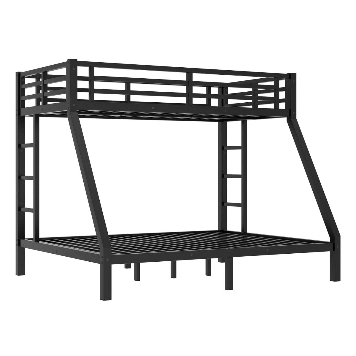 Metal Twin XL Over Queen Bunk Bed With Storage and Ladder - Omega Lifestyles