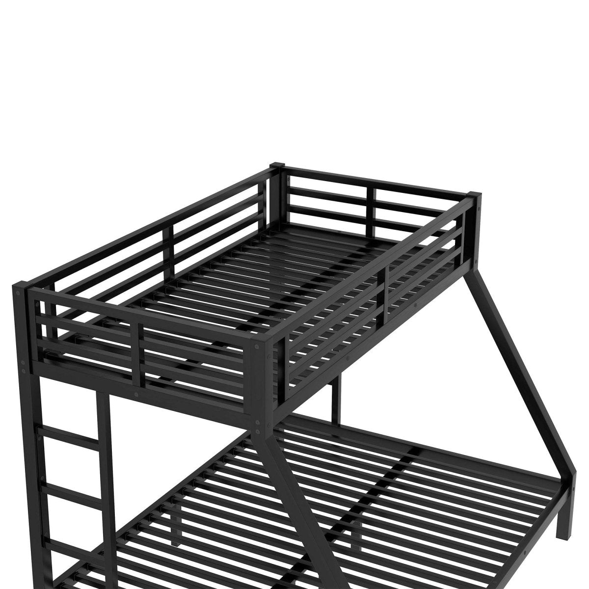 Metal Twin XL Over Queen Bunk Bed With Storage and Ladder - Omega Lifestyles