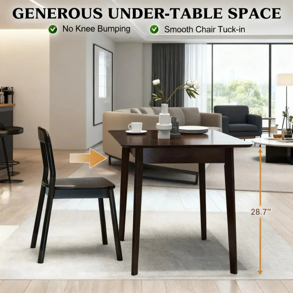 Mid-Century Modern Rubber Wood Rectangle Dining Table - Omega Lifestyles