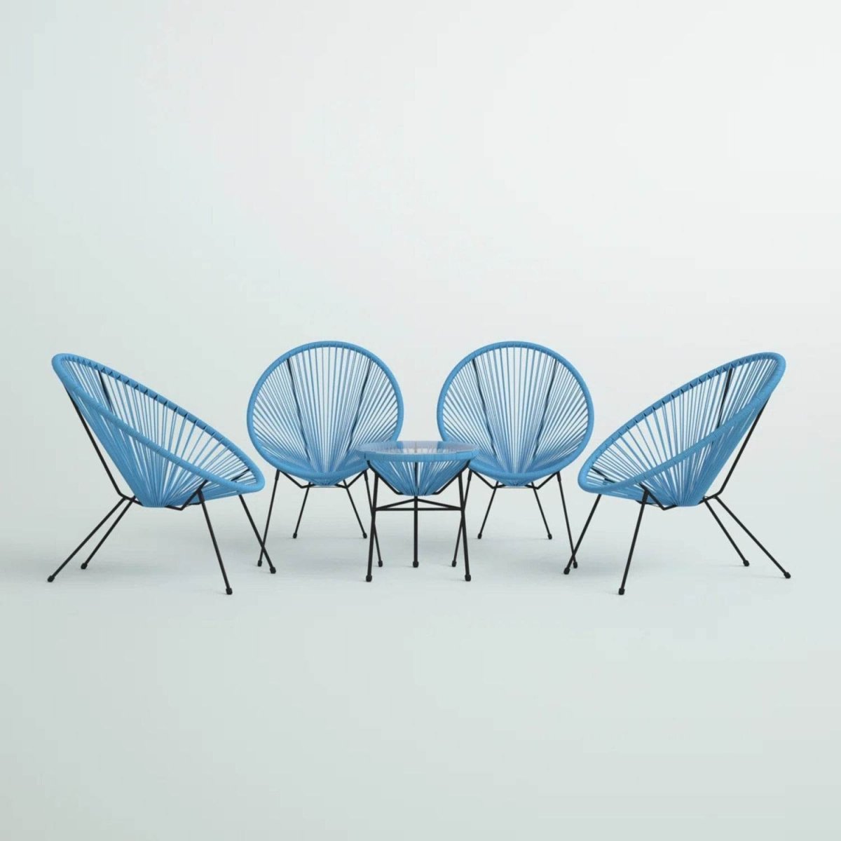 Modern 4 - Seat Outdoor Aluminium Papasan Conversation Set - Serenova - Omega Lifestyles