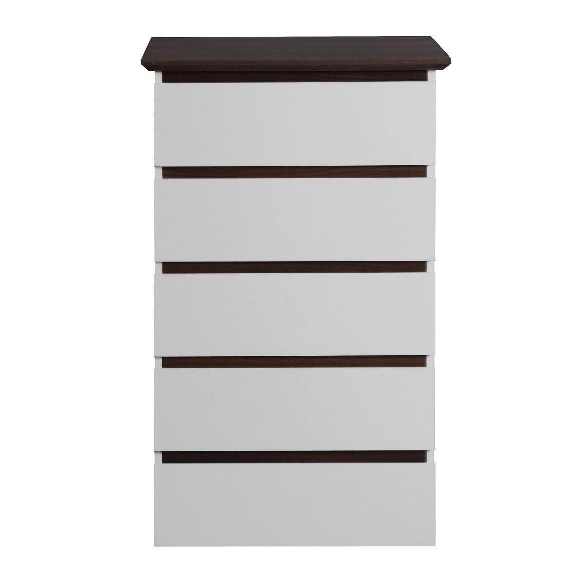 Modern 5-Drawer White Particle Board Dresser - Sleep Galleria