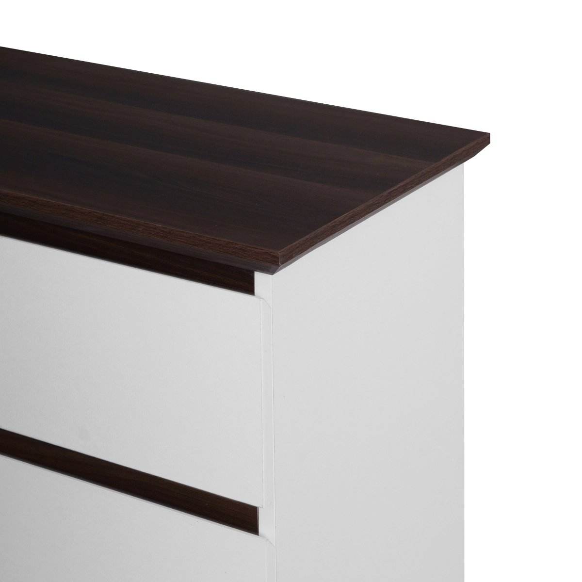Modern 5-Drawer White Particle Board Dresser - Sleep Galleria
