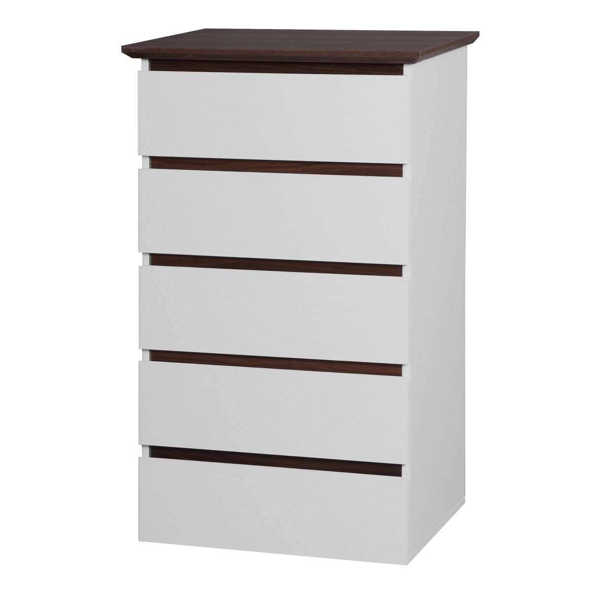 Modern 5-Drawer White Particle Board Dresser - Sleep Galleria