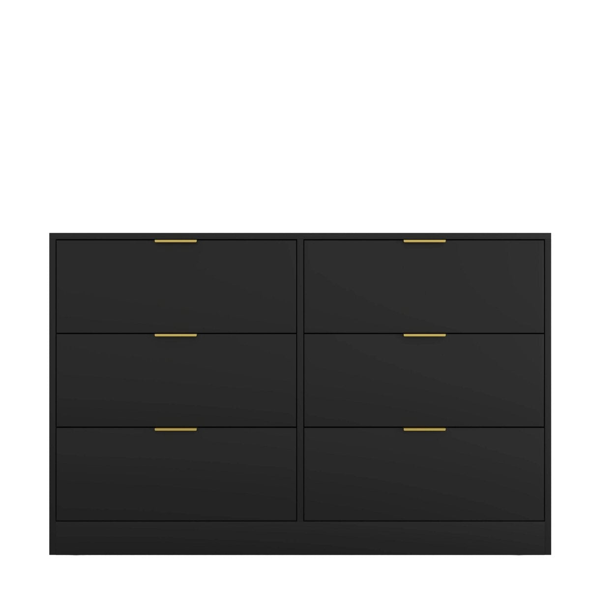 Modern 6 - Drawer Black Particle Board Storage Dresser - Serenova - Omega Lifestyles