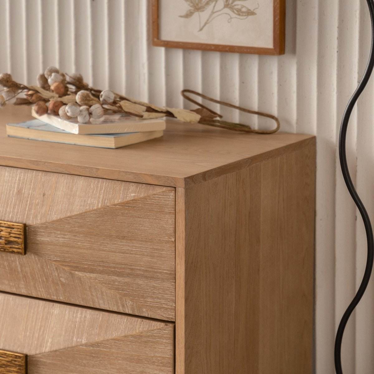 Modern 6-Drawer Solid Wood Dresser With Metal Rails - Sleep Galleria