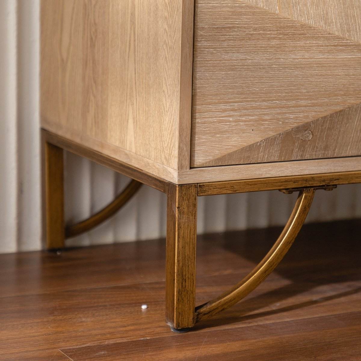 Modern 6-Drawer Solid Wood Dresser With Metal Rails - Sleep Galleria