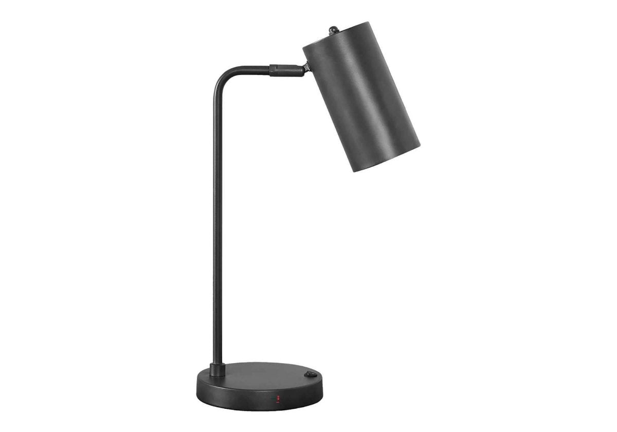Modern Adjustable Grey Metal Table Lamp With USB Port - Sleep Galleria