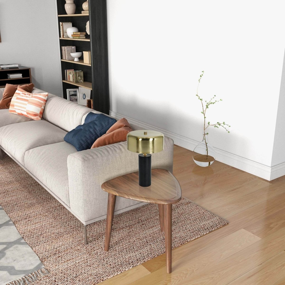 Modern Black Marble Base Drum Shade Table Lamp - Sleep Galleria