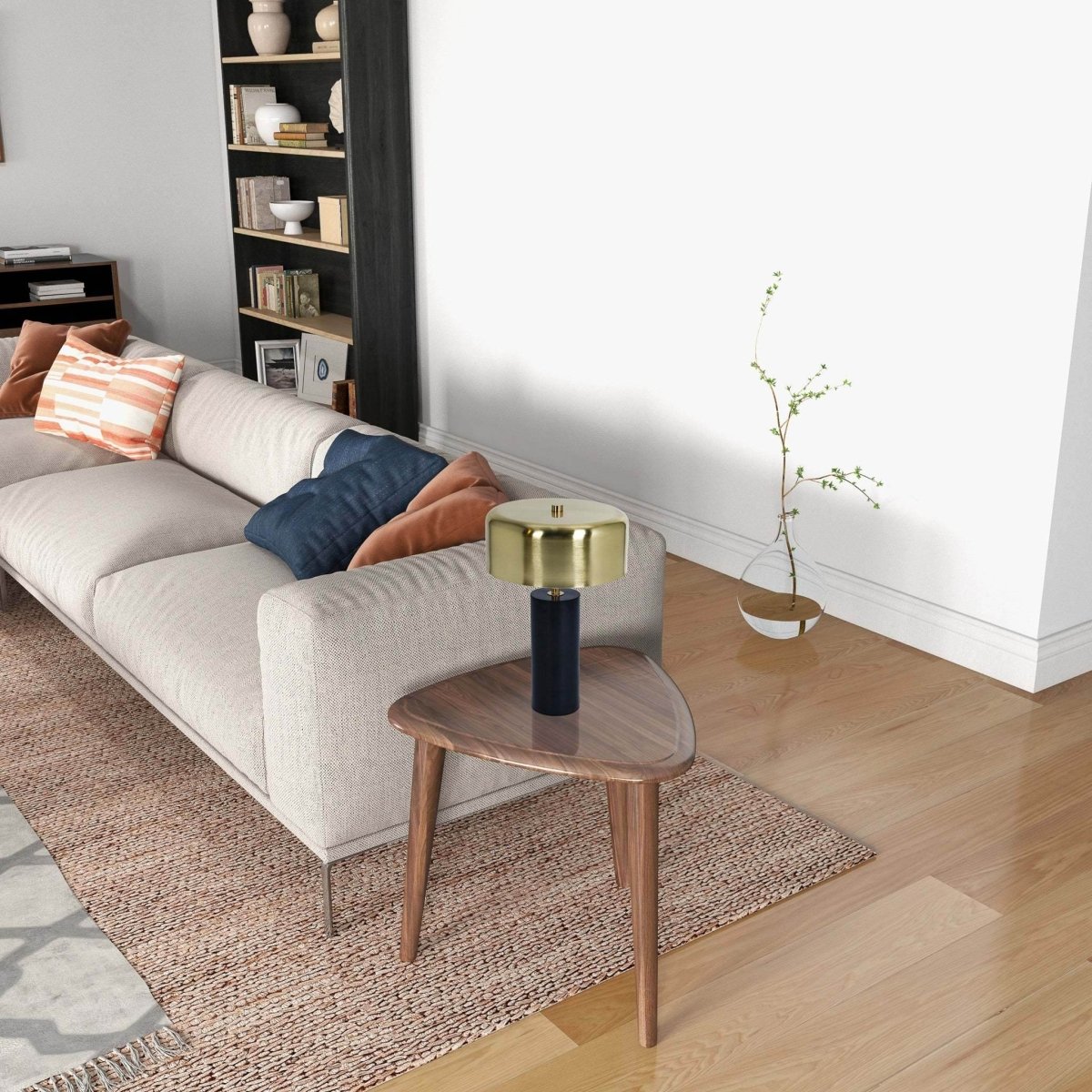 Modern Black Marble Base Drum Shade Table Lamp - Sleep Galleria