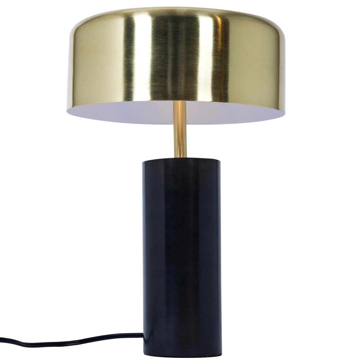 Modern Black Marble Base Drum Shade Table Lamp - Sleep Galleria