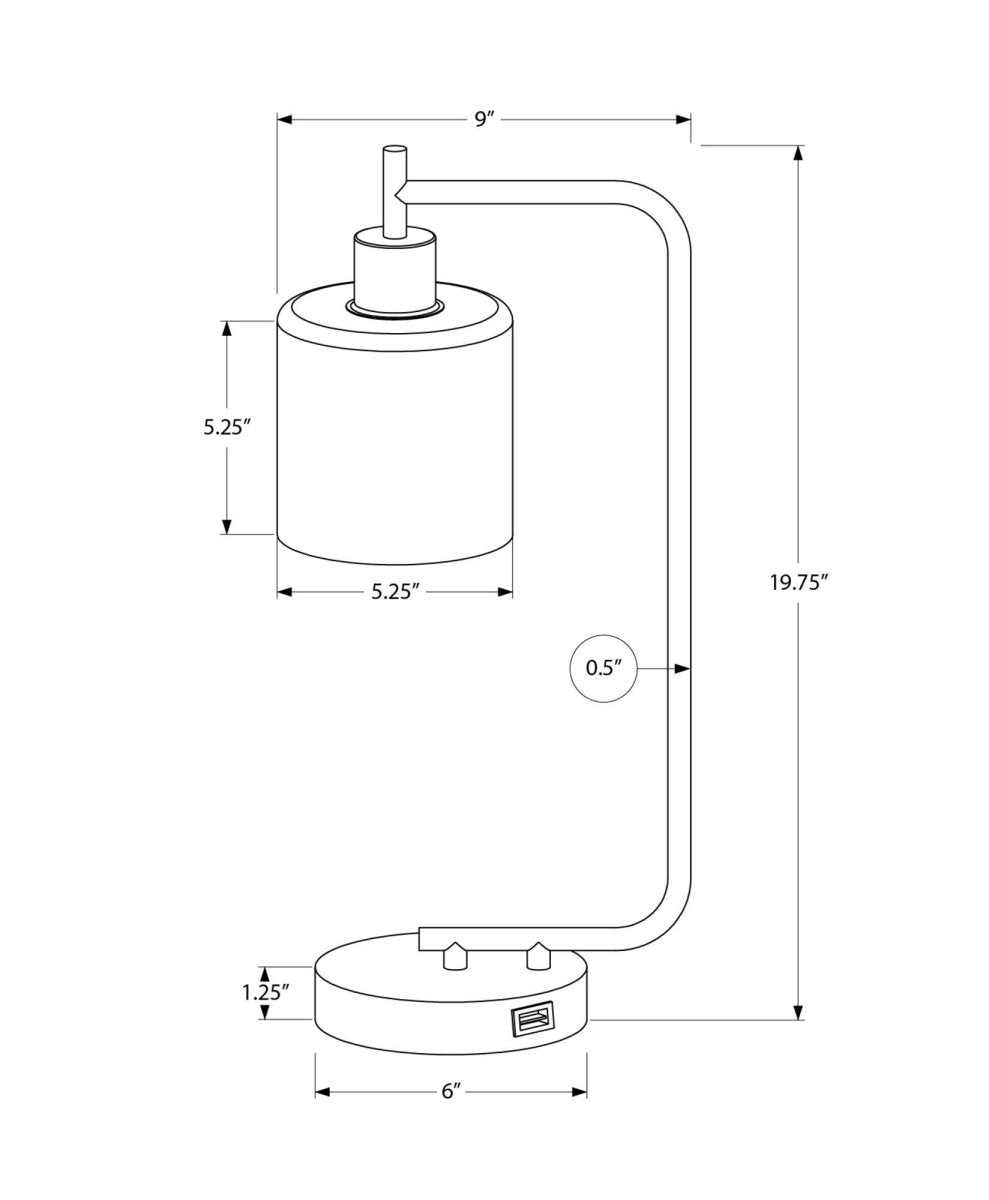 Modern Black Metal Table Lamp With USB Port - Sleep Galleria