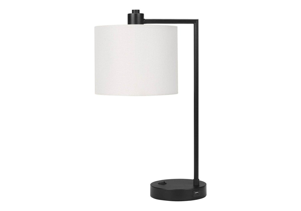 Modern Black Metal Table Lamp With Usb Port - Sleep Galleria