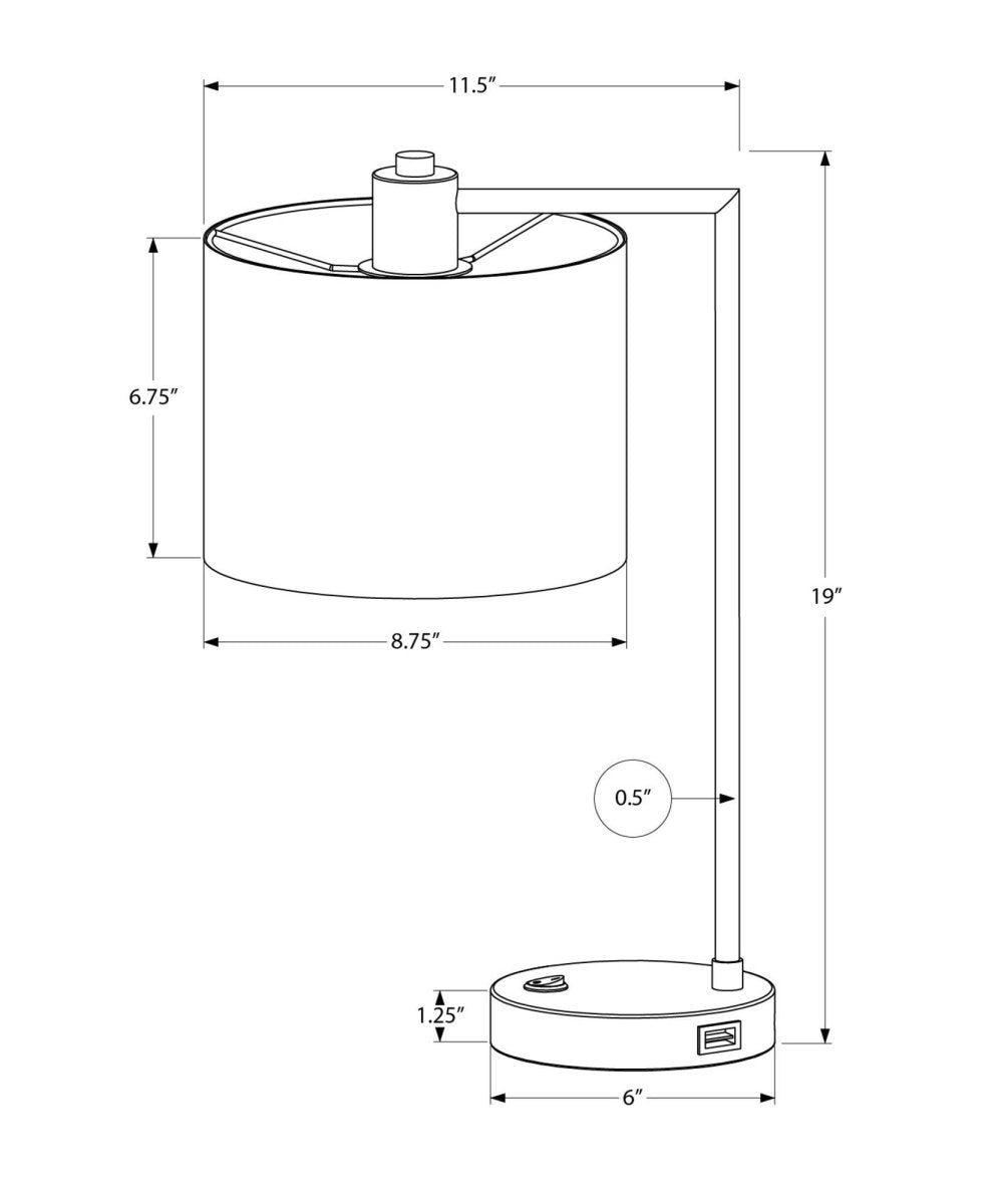 Modern Black Metal Table Lamp With Usb Port - Sleep Galleria