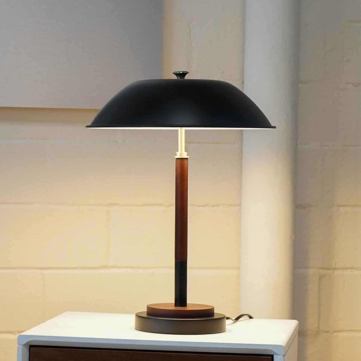 Modern Black Umbrella-Shaped Metal Table Lamp - Sleep Galleria