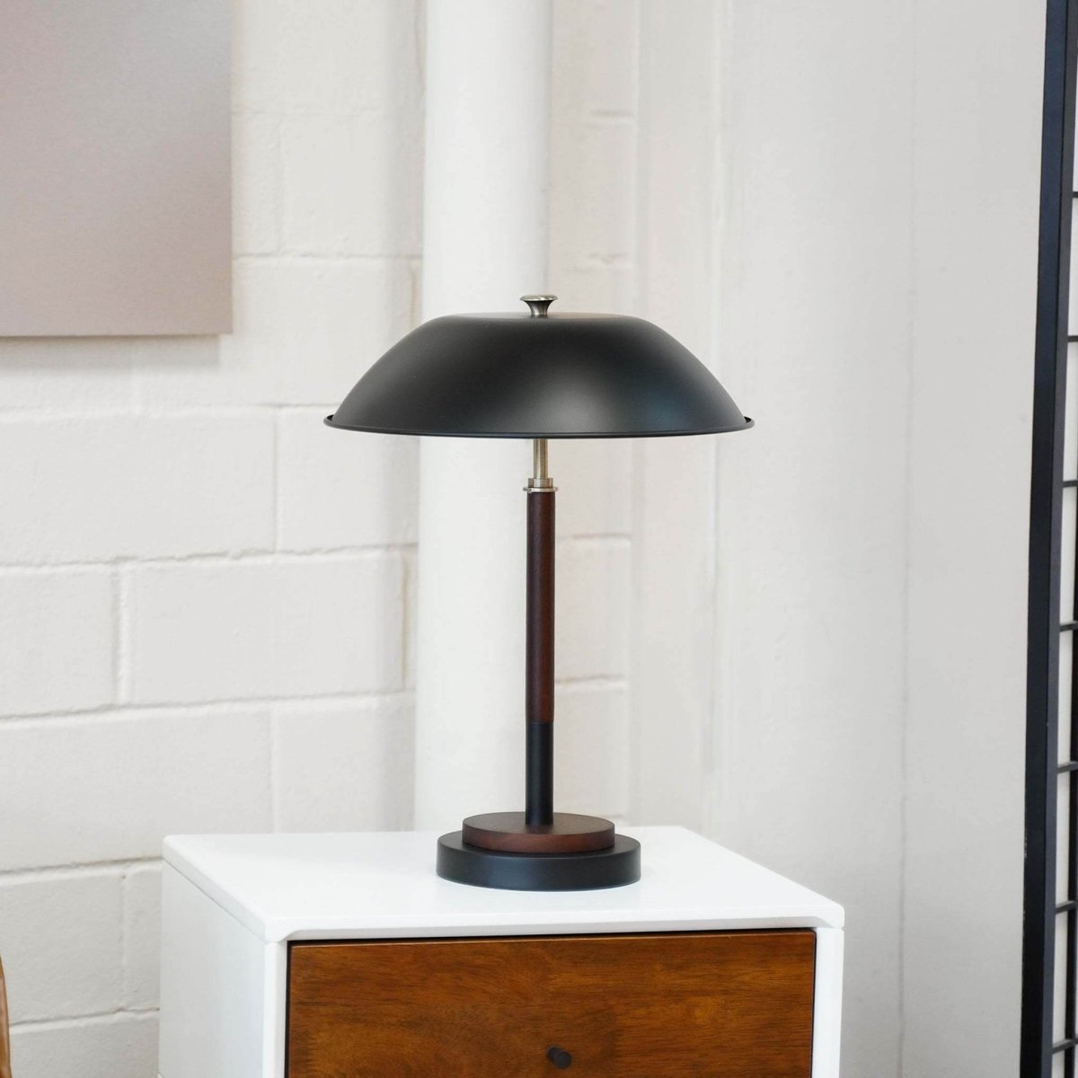Modern Black Umbrella-Shaped Metal Table Lamp - Sleep Galleria
