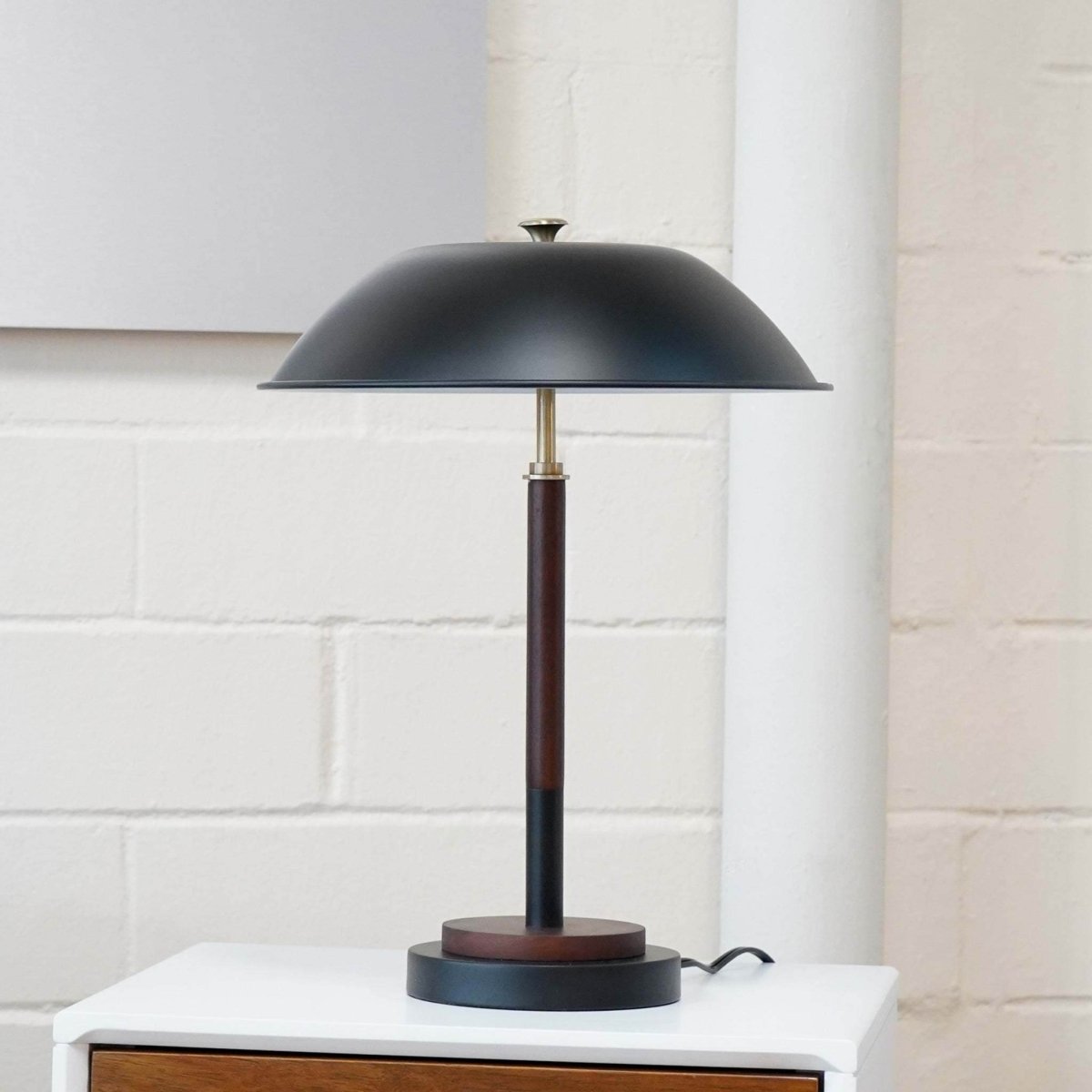 Modern Black Umbrella-Shaped Metal Table Lamp - Sleep Galleria