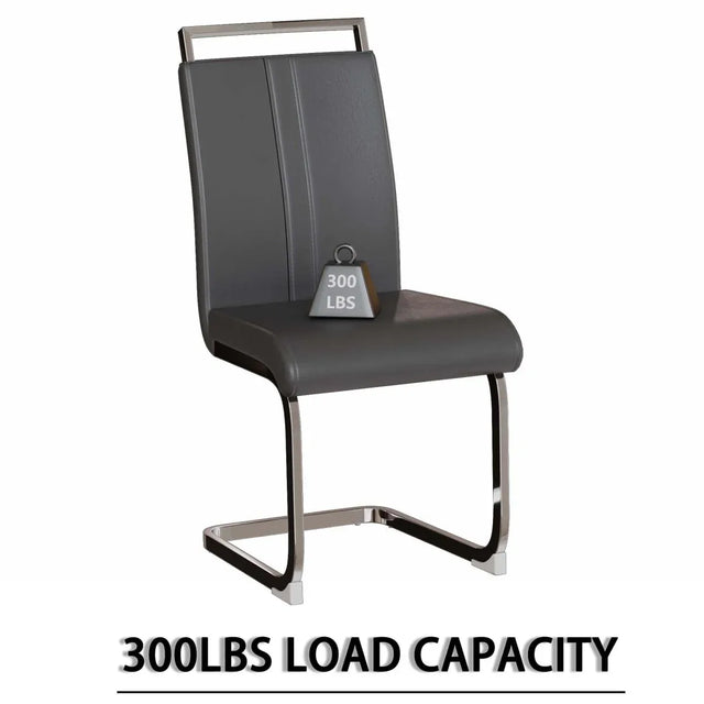 Modern Brown MDF Dining Table And PU Armless Chair Set - Omega Lifestyles