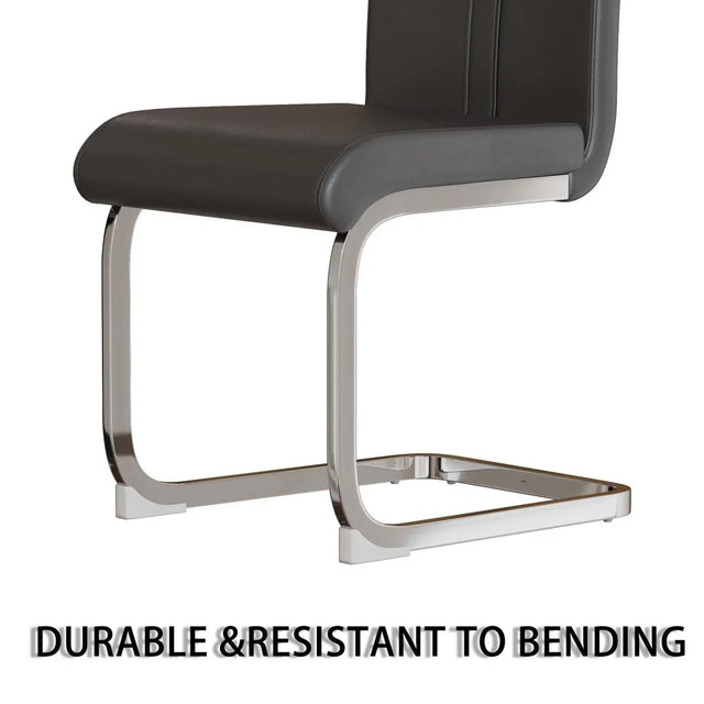 Modern Brown MDF Dining Table And PU Armless Chair Set - Omega Lifestyles