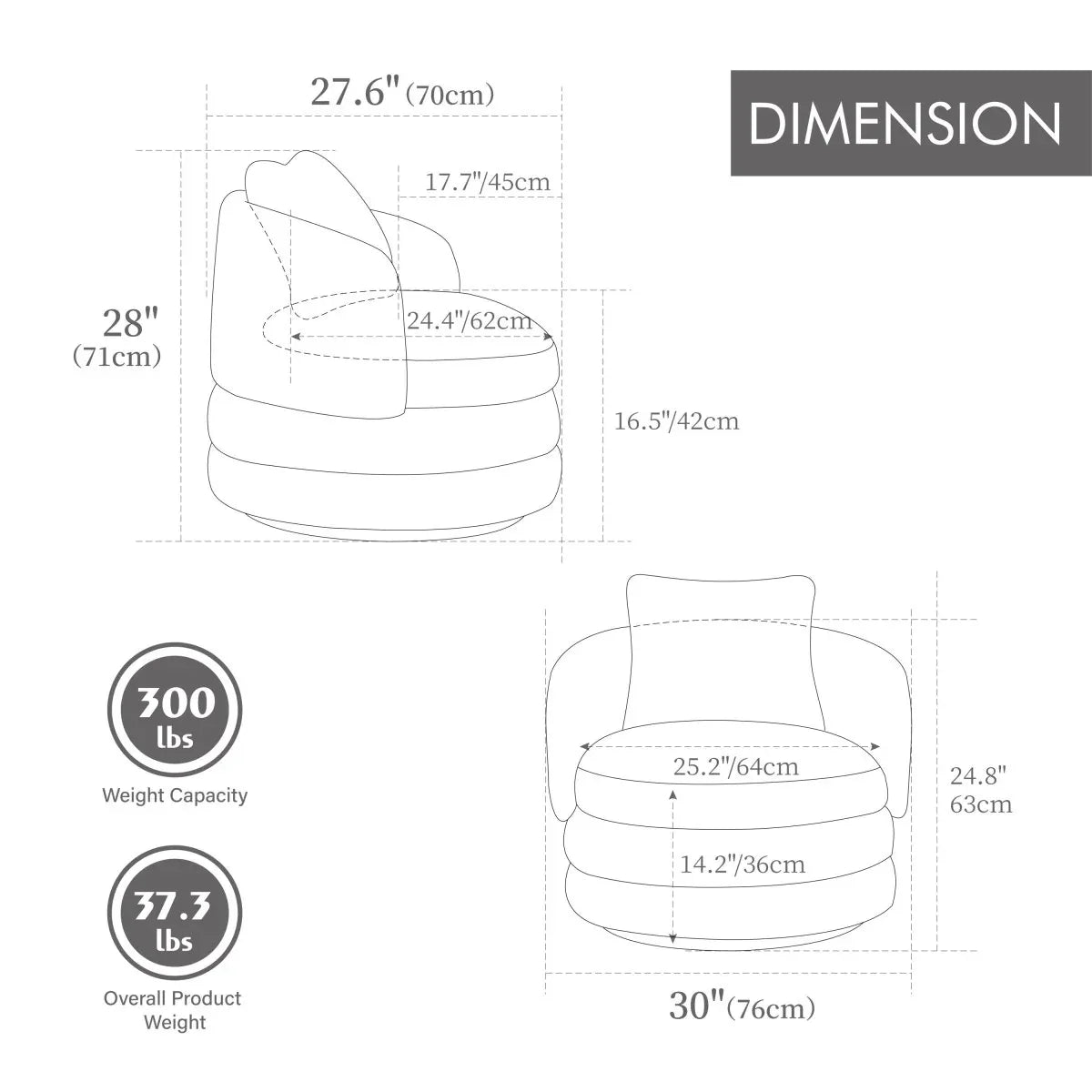 Modern Chenille 360 Degree Swivel Accent Chair With Pillow - Omega Lifestyles