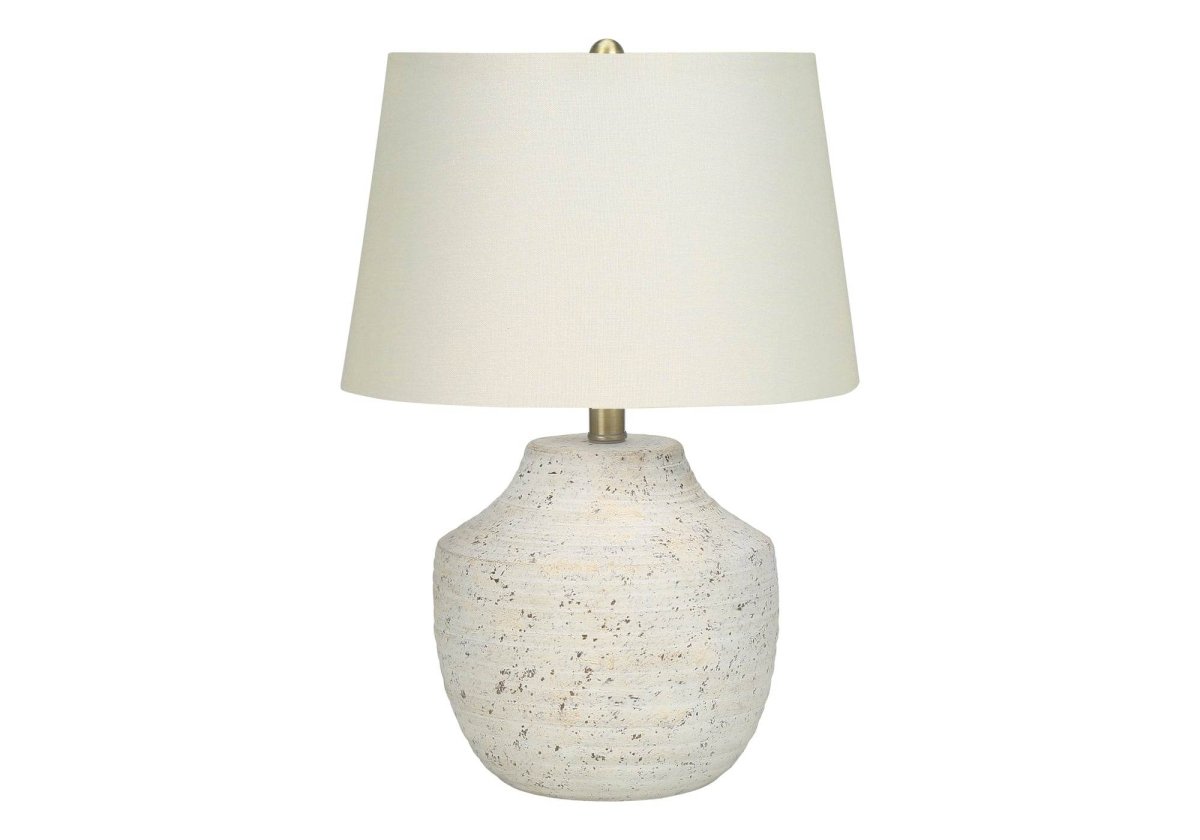 Modern Concrete Base Table Lamp With Ivory Shade - Sleep Galleria