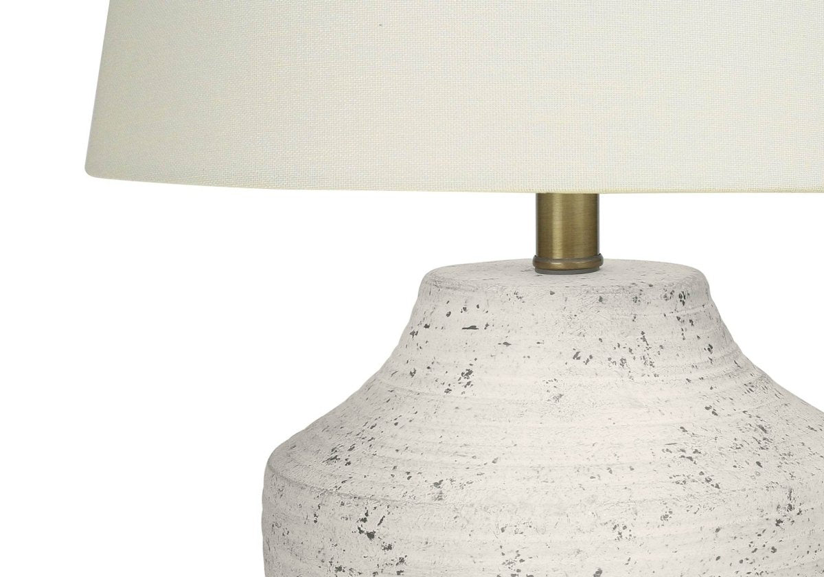 Modern Concrete Base Table Lamp With Ivory Shade - Sleep Galleria