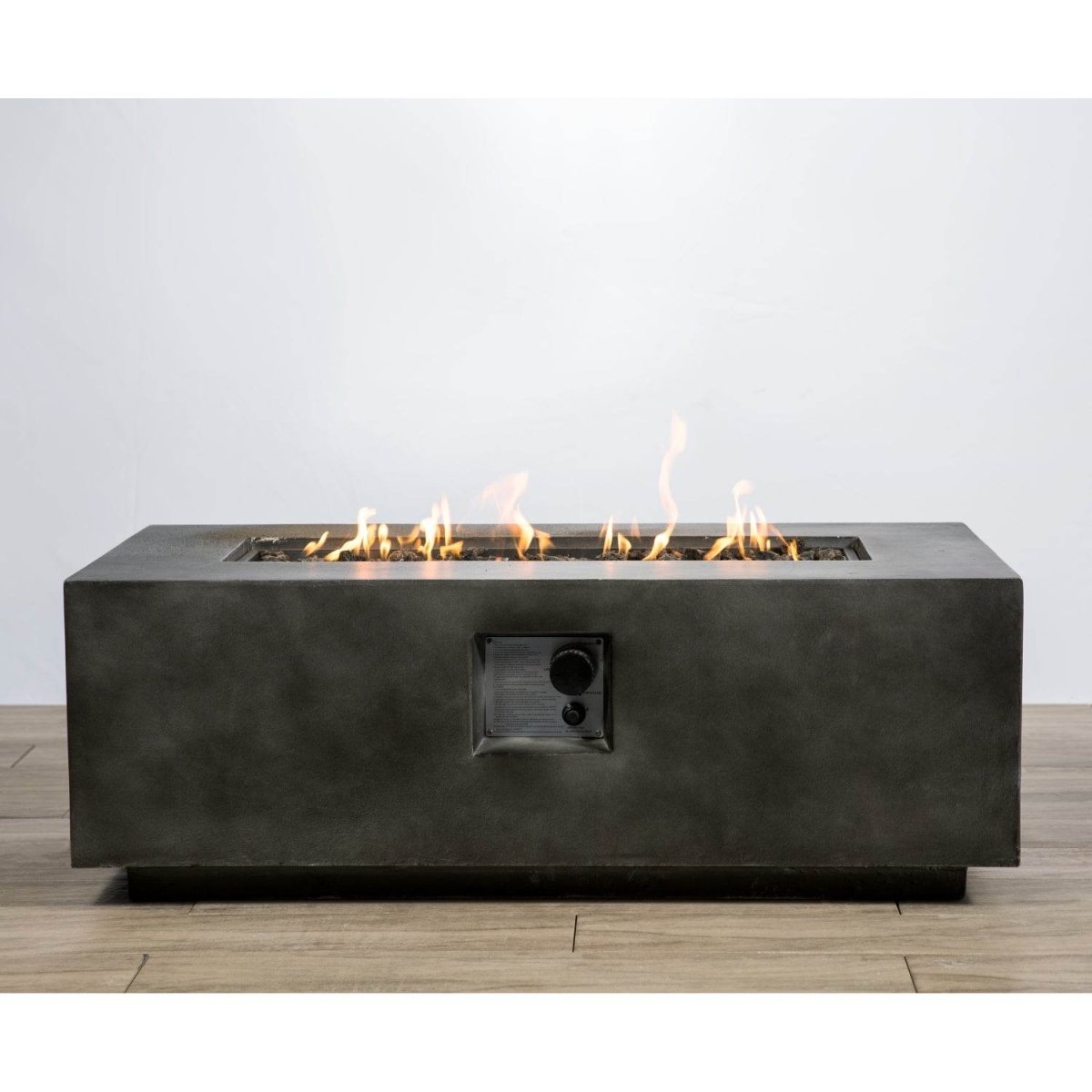Modern Concrete Propane Gas Outdoor Fire Pit Table - Omega Lifestyles