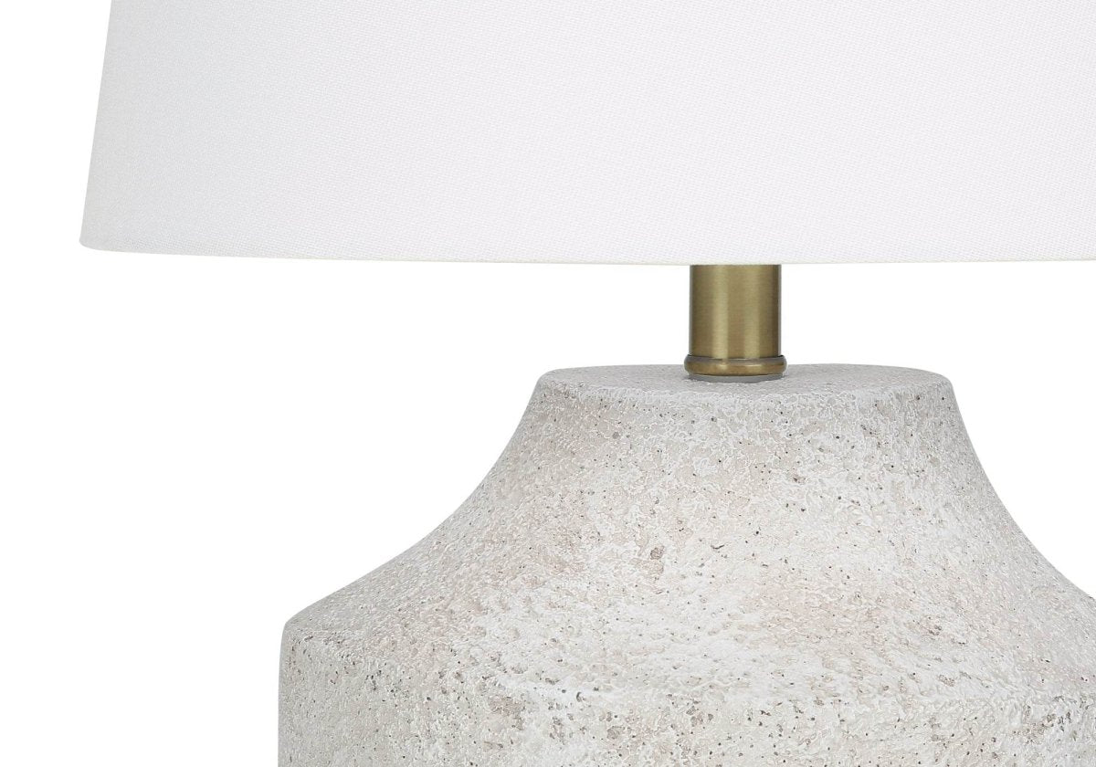 Modern Concrete Urn Base Table Lamp With Ivory Shade - Sleep Galleria