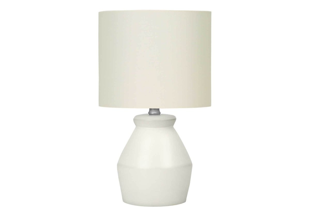 Modern Cream Ceramic Table Lamp With Ivory Shade - Sleep Galleria