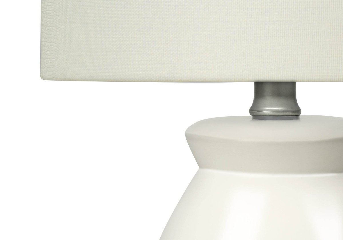 Modern Cream Ceramic Table Lamp With Ivory Shade - Sleep Galleria