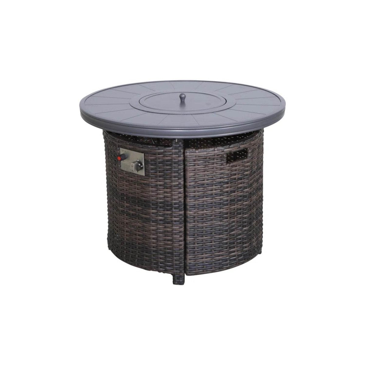 Modern Espresso Aluminum Rustproof Outdoor Fire Pit Table - Omega Lifestyles