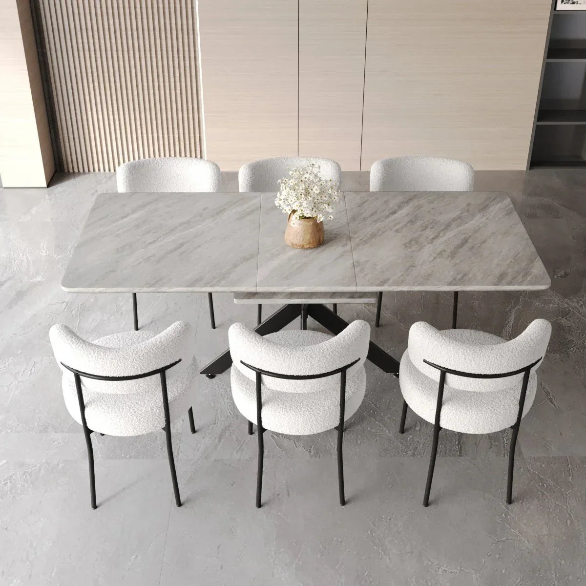 Modern Extendable MDF Dining Table With Upholstered Chairs - Omega Lifestyles