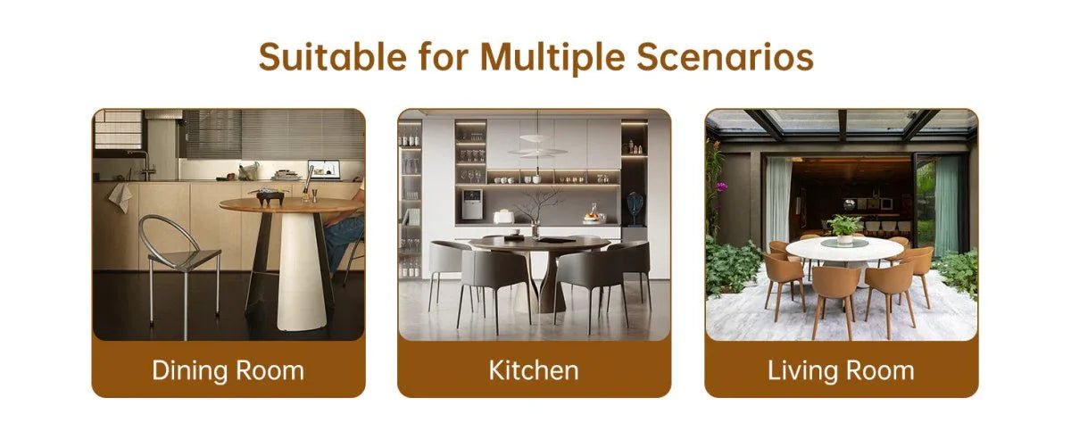 Modern Extendable Round MDF Dining Table With Six Chairs - Omega Lifestyles