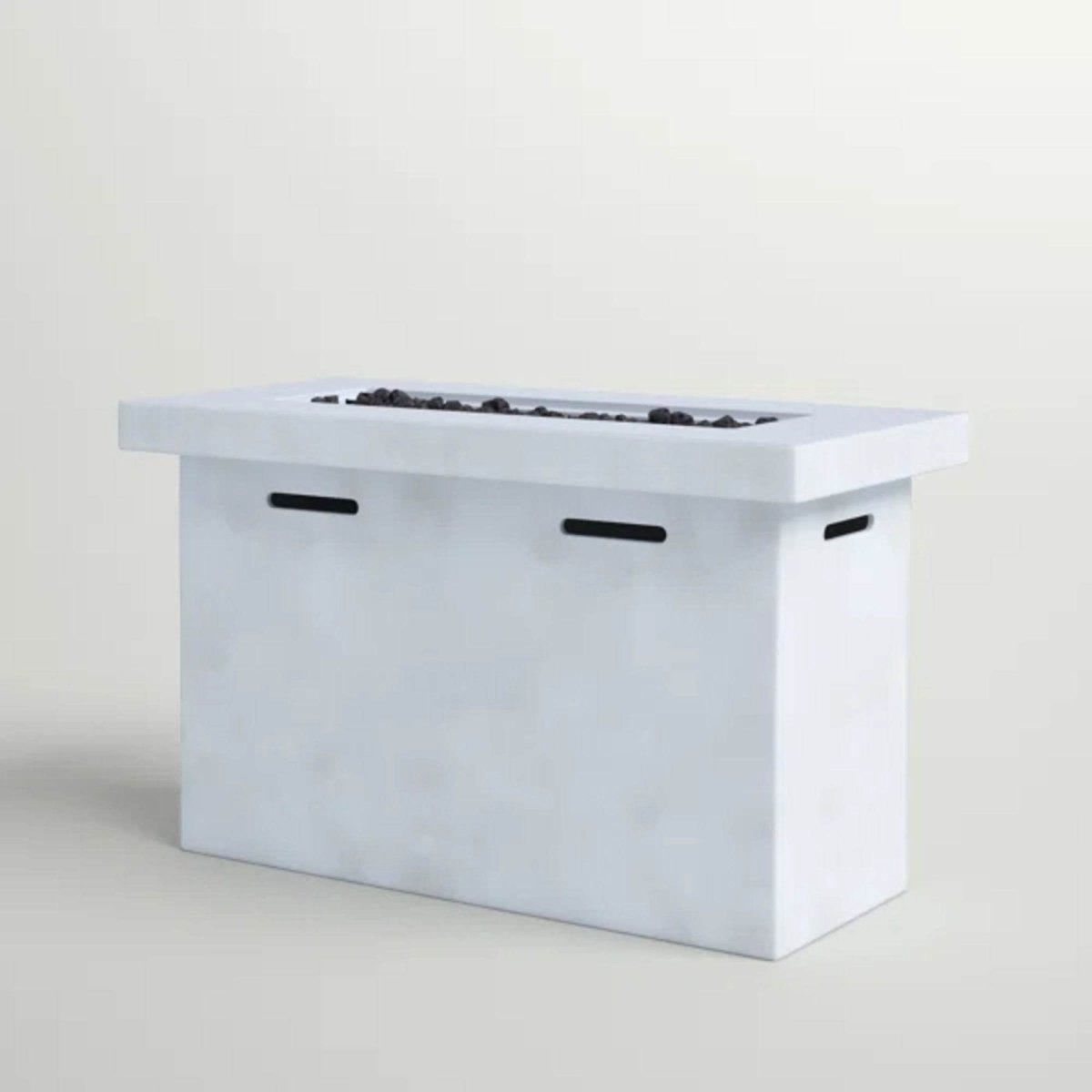 Modern Fiber-Reinforced Concrete Outdoor Propane Fire Pit Table - Omega Lifestyles